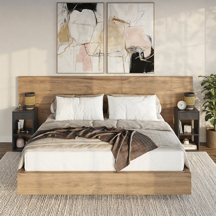 Vicco Comodino camera da letto Antracite 35 x 65 cm con 1 cassetto