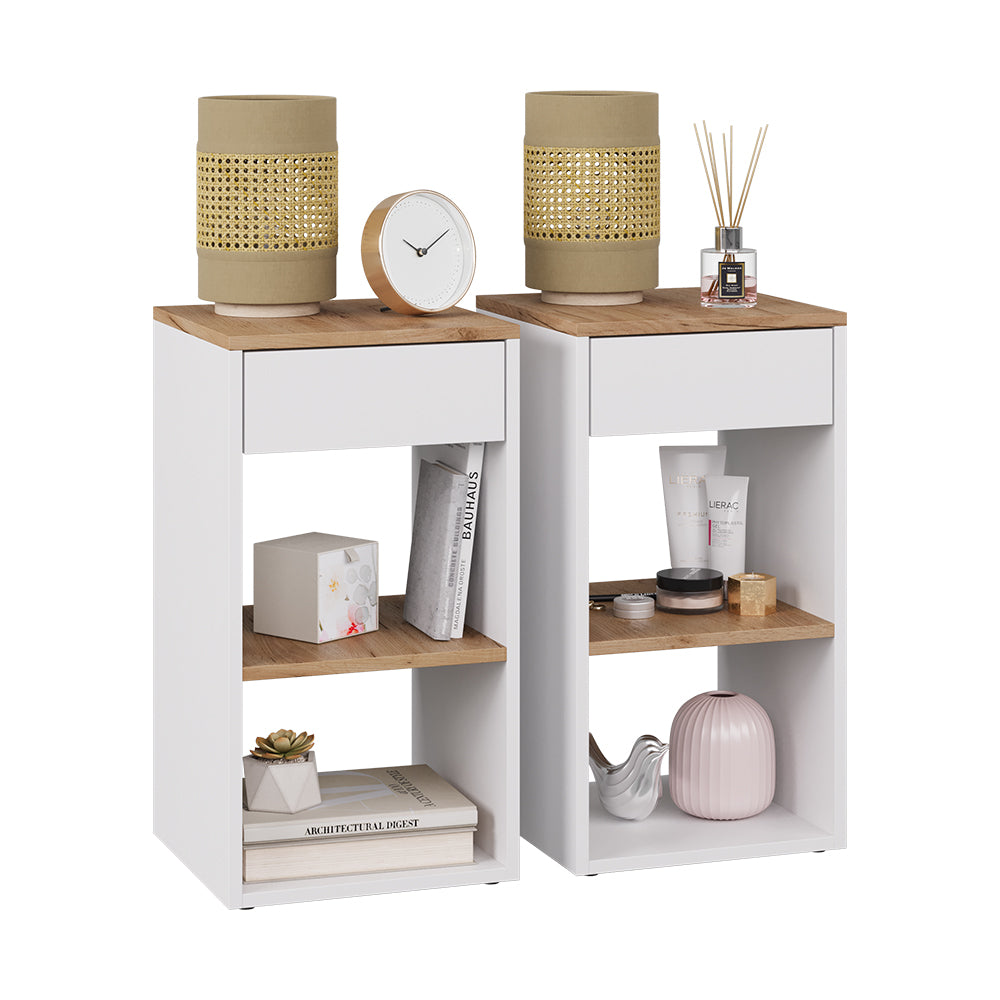 Vicco Comodino Bianco Set di 2