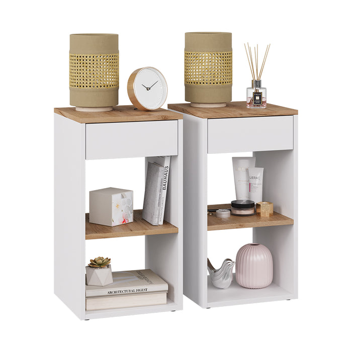 Vicco Comodino Bianco Set di 2