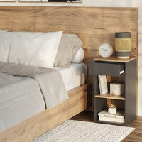 Vicco Comodino camera da letto Antracite 35 x 65 cm con 1 cassetto