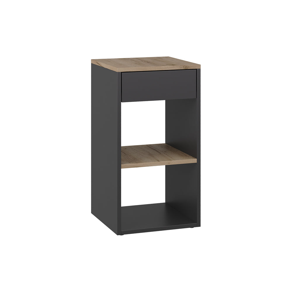 Vicco Comodino camera da letto Antracite 35 x 65 cm con 1 cassetto