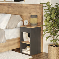 Vicco Comodino camera da letto Antracite 35 x 65 cm con 1 cassetto