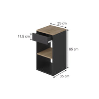 Vicco Comodino Antracite Set di 2