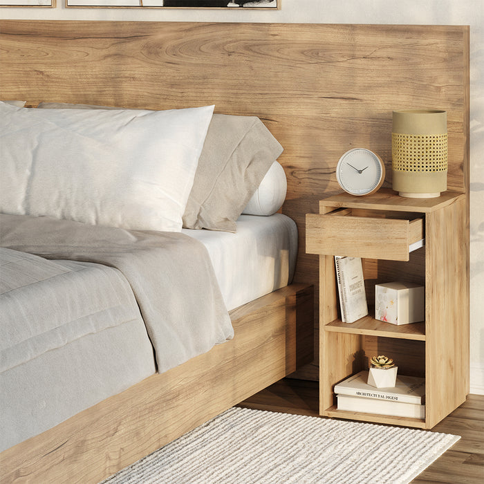 Vicco Comodino camera da letto Quercia dorata 35 x 65 cm con 1 cassetto