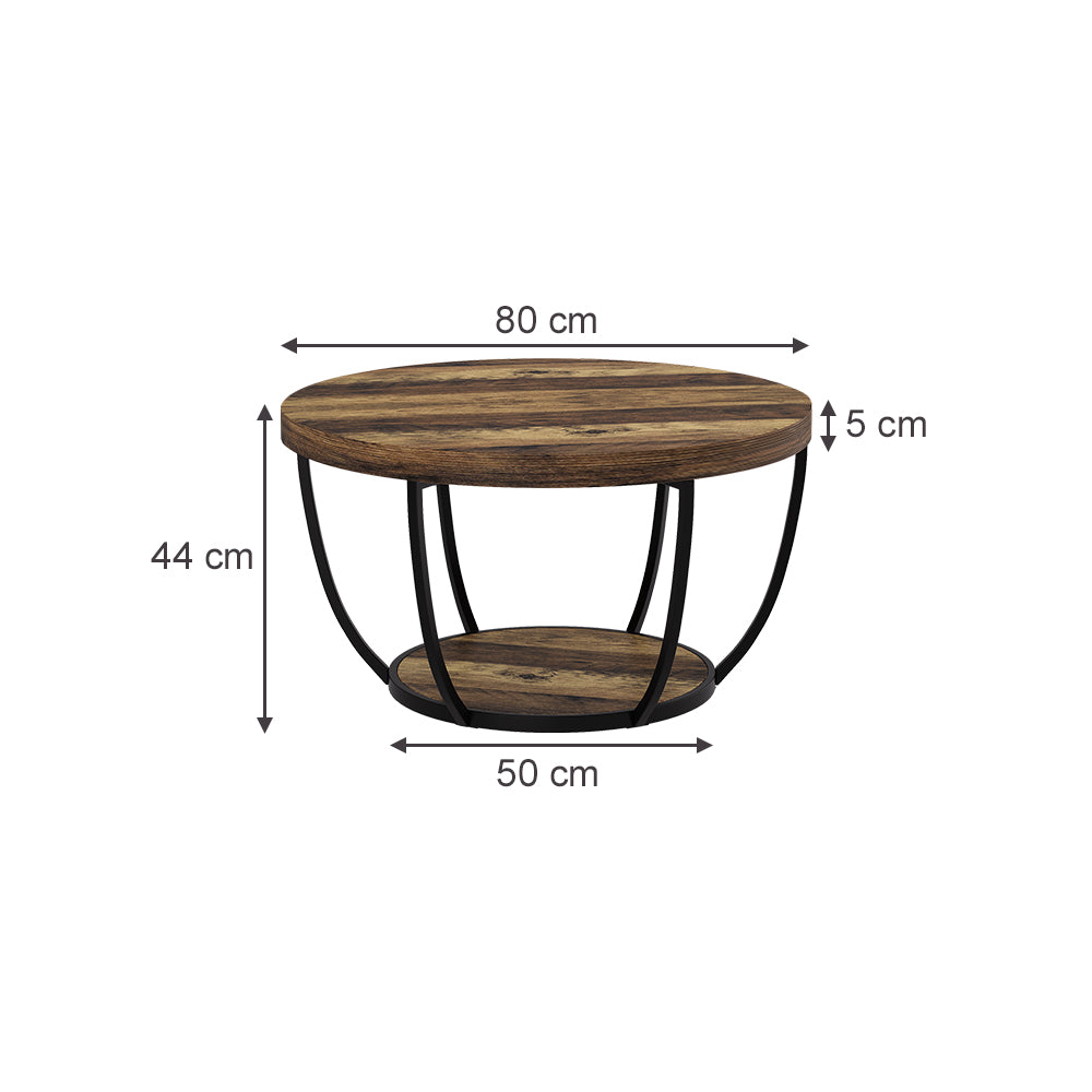 Vicco Tavolino da salotto Rovere rustico 80 x 80 cm