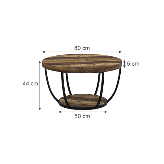 Vicco Tavolino da salotto Rovere rustico 80 x 80 cm