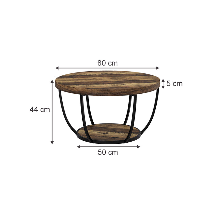 Vicco Tavolino da salotto Rovere rustico 80 x 80 cm