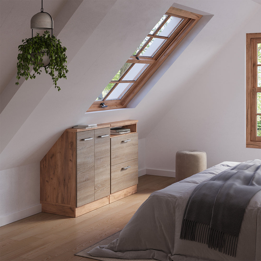 Vicco Set di mobili sottotetto Rovere Sonoma/Goldkraft Set di 2