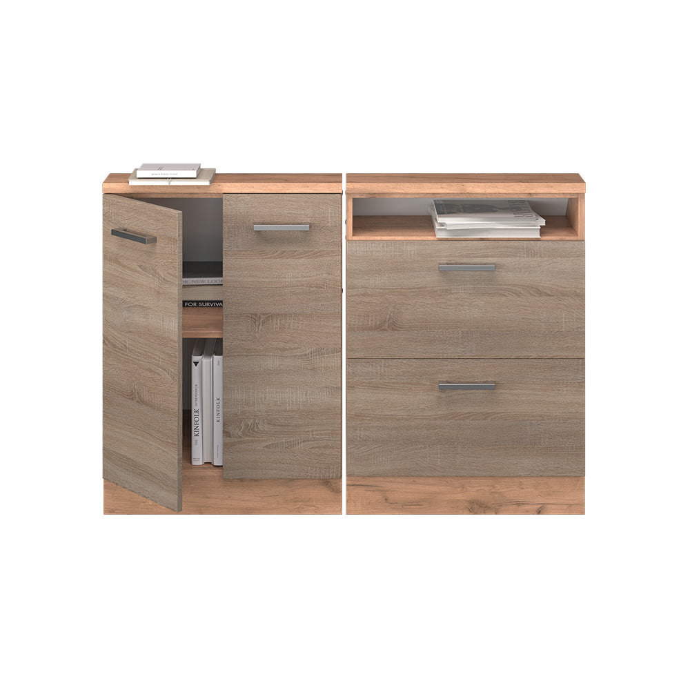 Vicco Set di mobili sottotetto Rovere Sonoma/Goldkraft Set di 2