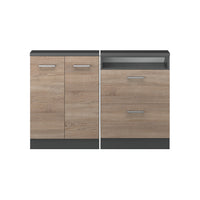 Vicco Mobile cucina sottotetto Sonoma/antracite 120 cm Set di 2