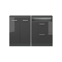 Vicco Mobile cucina sottotetto Antracite lucido/antracite 120 cm Set di 2