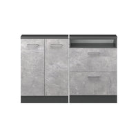 Vicco Mobile cucina sottotetto Calcestruzzo/antracite 120 cm Set di 2