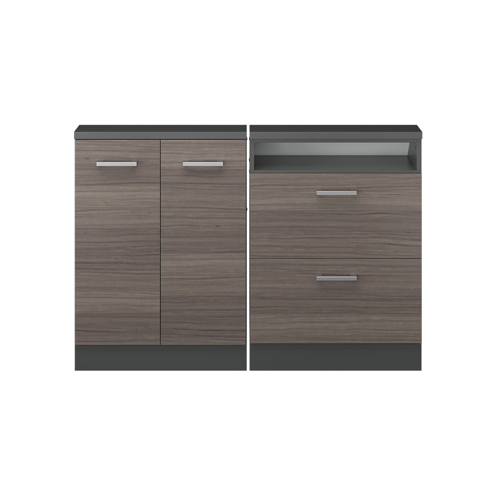 Vicco Mobile cucina sottotetto Grigio nobile/antracite 120 cm Set di 2