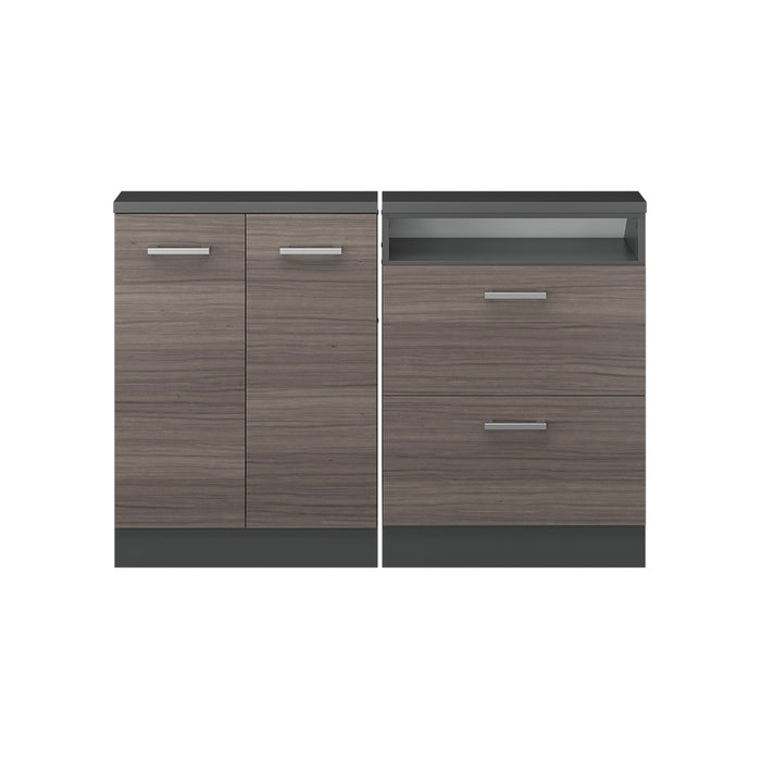 Vicco Mobile cucina sottotetto Grigio nobile/antracite 120 cm Set di 2