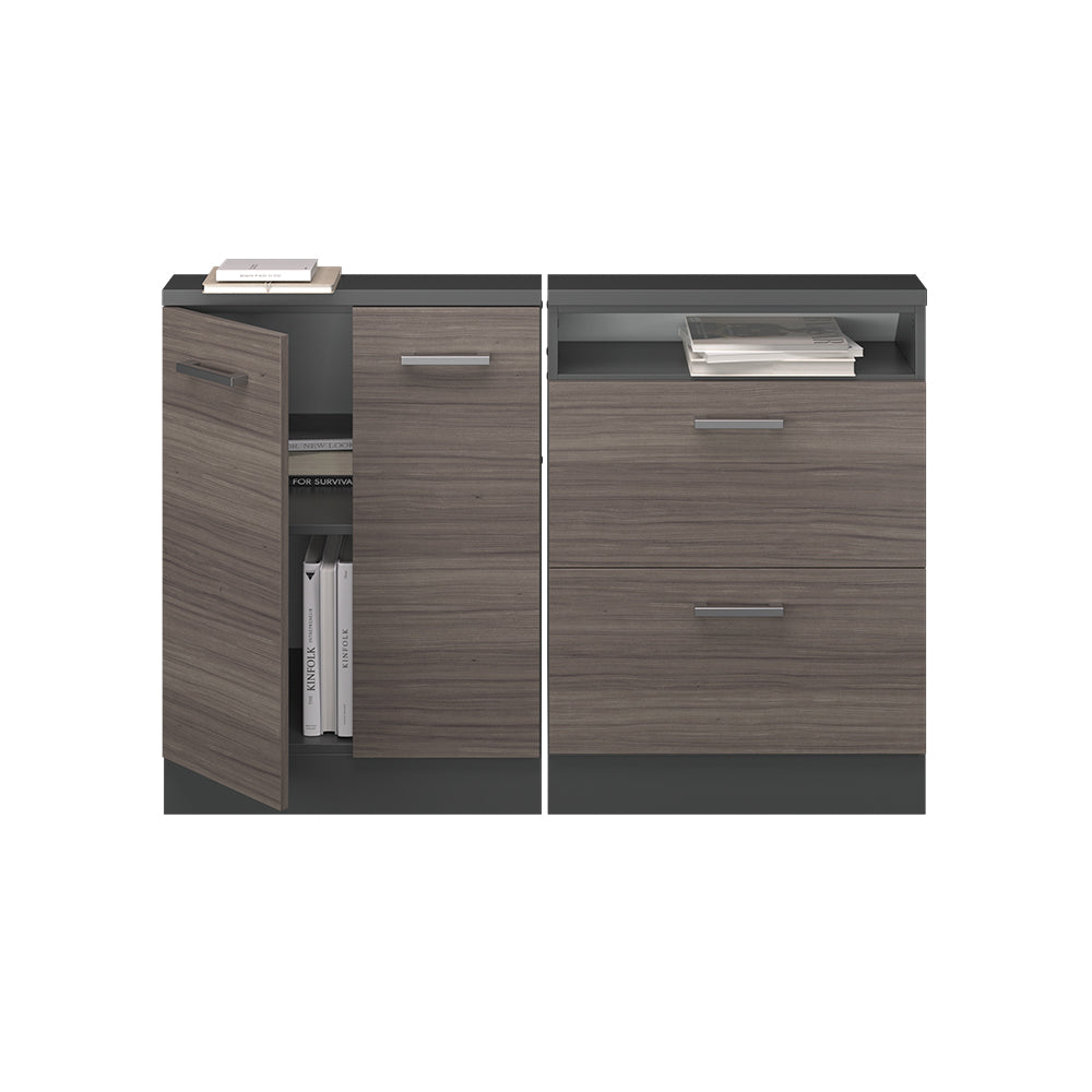 Vicco Mobile cucina sottotetto Grigio nobile/antracite 120 cm Set di 2