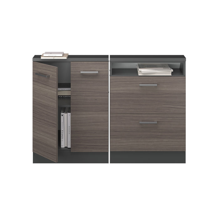 Vicco Mobile cucina sottotetto Grigio nobile/antracite 120 cm Set di 2