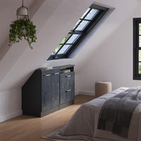 Vicco Mobile cucina sottotetto Calcestruzzo nero/antracite 120 cm Set di 2