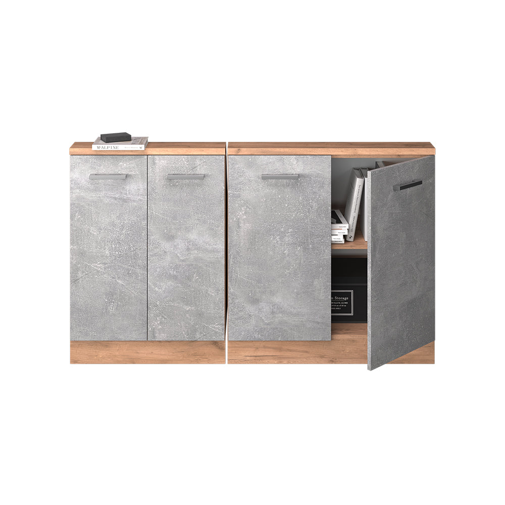 Vicco Set di mobili sottotetto Calcestruzzo/quercia dorata Set di 2