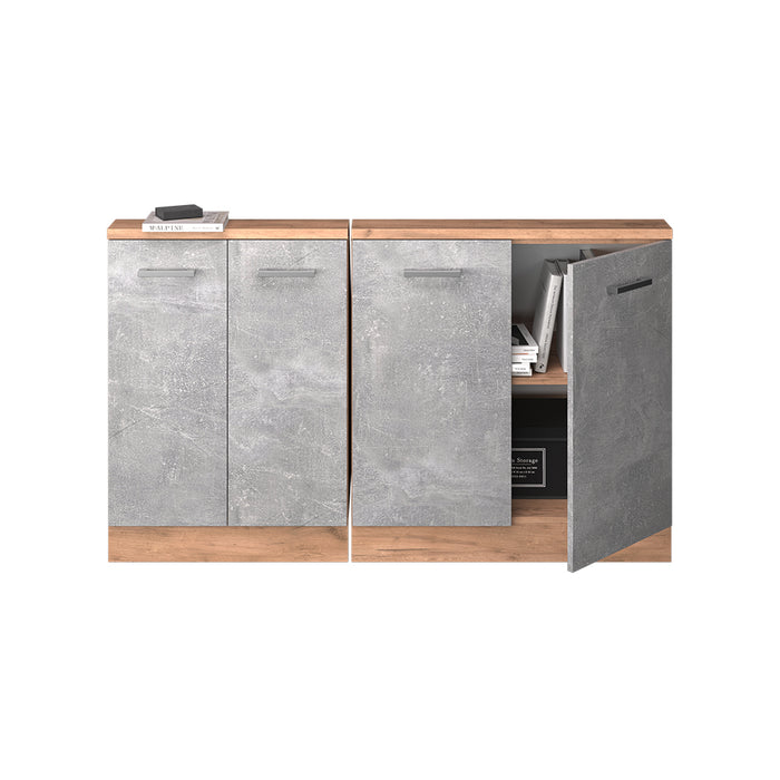 Vicco Set di mobili sottotetto Calcestruzzo/quercia dorata Set di 2