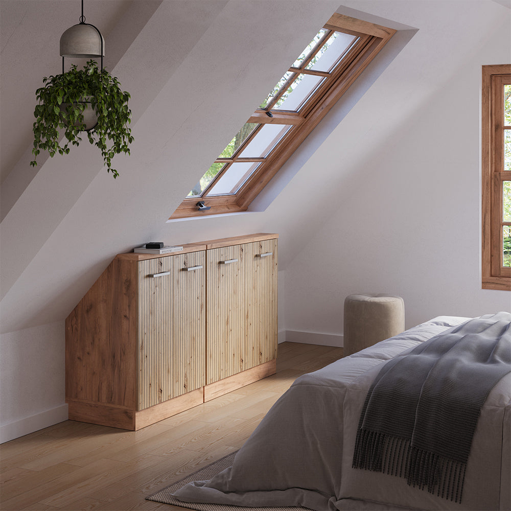 Vicco Mobile cucina sottotetto Rovere artigianale/rovere Goldkraft 140 cm Set di 2