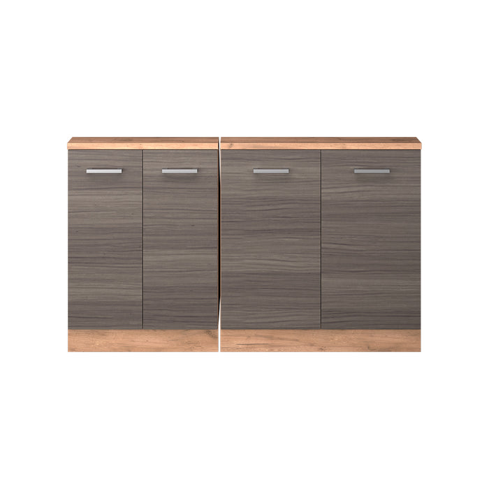 Vicco Mobile cucina sottotetto Grigio nobile/rovere dorato 140 cm Set di 2