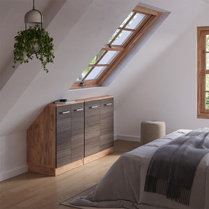 Vicco Set di mobili sottotetto Grigio nobile/rovere dorato Set di 2