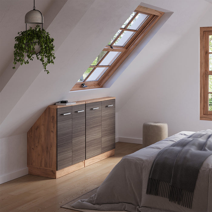 Vicco Set di mobili sottotetto Grigio nobile/rovere dorato Set di 2