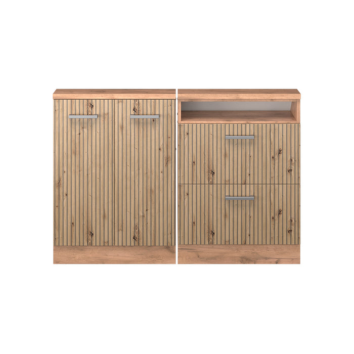 Vicco Mobile cucina sottotetto Rovere artigianale/rovere Goldkraft 120 cm Set di 2