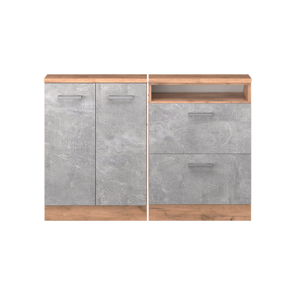 Vicco Set di mobili sottotetto Calcestruzzo/quercia dorata Set di 2