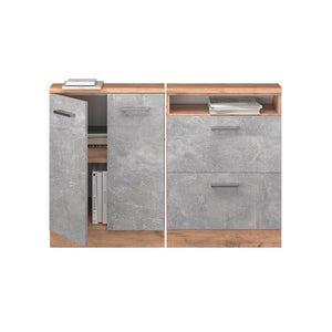 Vicco Set di mobili sottotetto Calcestruzzo/quercia dorata Set di 2