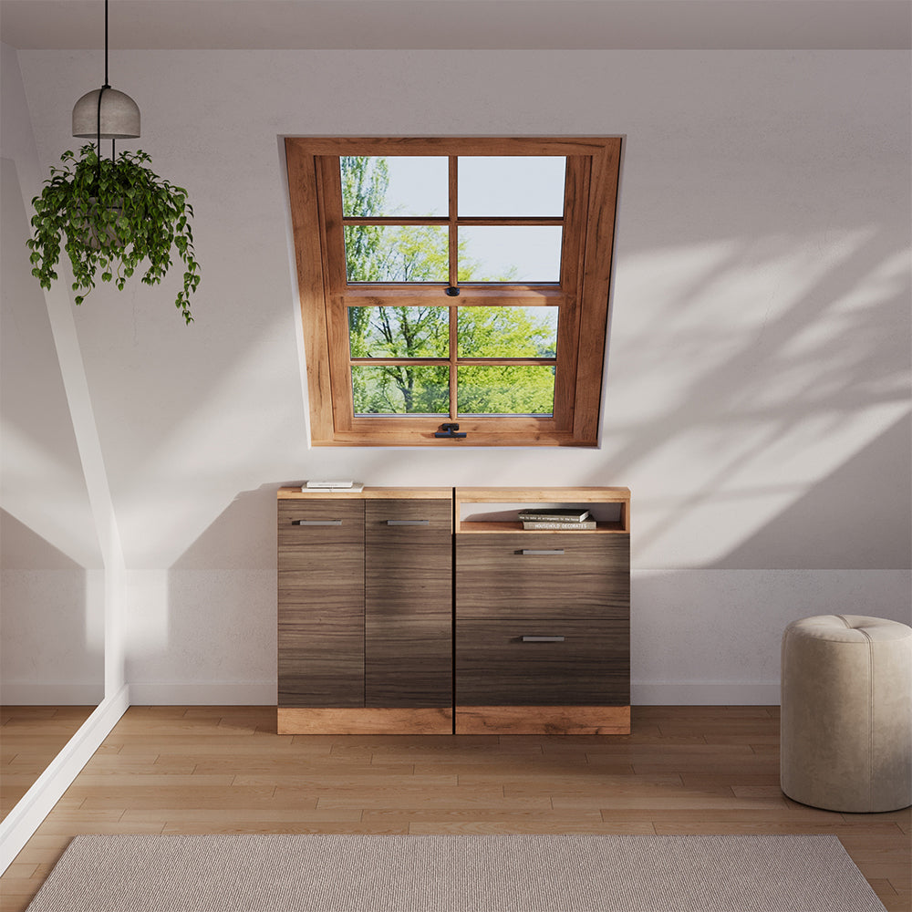 Vicco Set di mobili sottotetto Grigio nobile/rovere dorato Set di 2