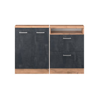 Vicco Set di mobili sottotetto Calcestruzzo nero/quercia dorata Set di 2