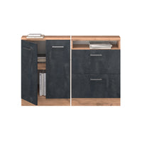 Vicco Set di mobili sottotetto Calcestruzzo nero/quercia dorata Set di 2