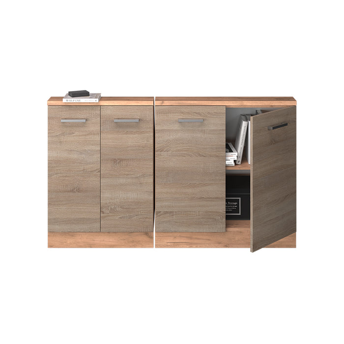Vicco Mobile cucina sottotetto Rovere Sonoma/Goldkraft 140 cm Set di 2