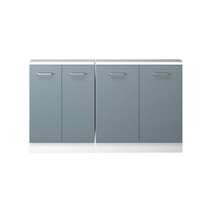 Vicco Mobile cucina sottotetto Blu-grigio/bianco 140 cm Set di 2