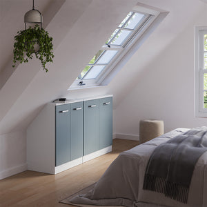 Vicco Set di mobili sottotetto Blu-grigio/bianco Set di 2