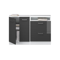 Vicco Mobile cucina sottotetto Antracite lucido/bianco 120 cm Set di 2