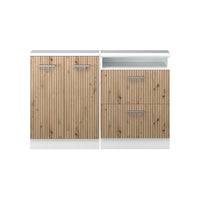 Vicco Mobile cucina sottotetto Rovere artigianale/bianco 120 cm Set di 2