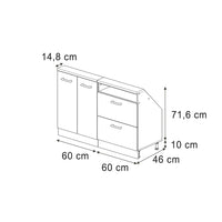 Vicco Set di mobili sottotetto Cemento/Bianco Set di 2
