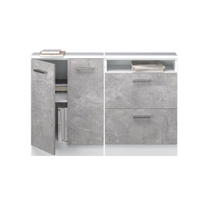 Vicco Set di mobili sottotetto Cemento/Bianco Set di 2