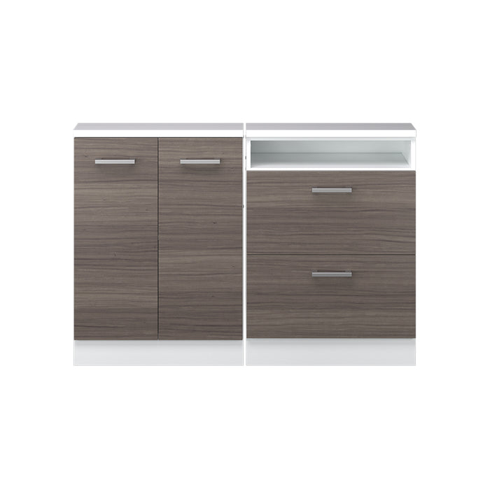 Vicco Mobile cucina sottotetto Grigio prezioso/bianco 120 cm Set di 2