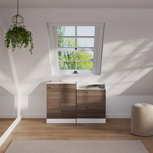 Vicco Set di mobili sottotetto Grigio prezioso/bianco Set di 2