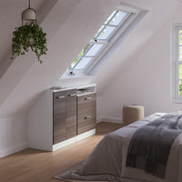 Vicco Mobile cucina sottotetto Grigio prezioso/bianco 120 cm Set di 2