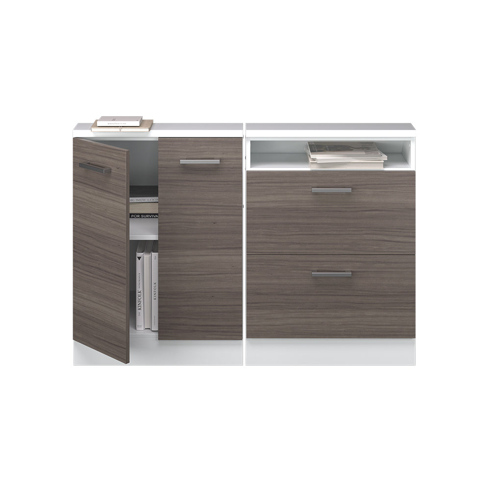 Vicco Mobile cucina sottotetto Grigio prezioso/bianco 120 cm Set di 2