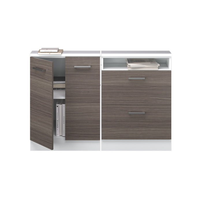 Vicco Mobile cucina sottotetto Grigio prezioso/bianco 120 cm Set di 2