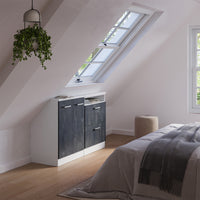 Vicco Set di mobili sottotetto Nero cemento/bianco Set di 2