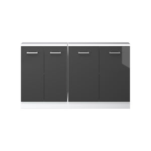 Vicco Mobile cucina sottotetto Antracite lucido/bianco 140 cm Set di 2