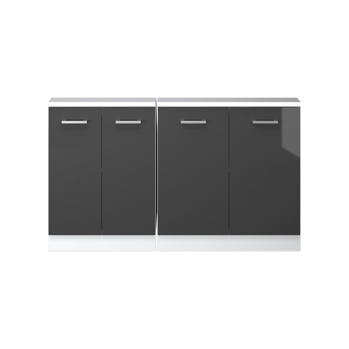 Vicco Mobile cucina sottotetto Antracite lucido/bianco 140 cm Set di 2