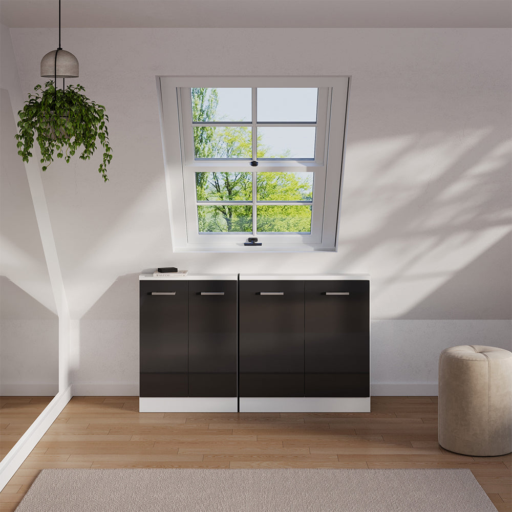 Vicco Set di mobili sottotetto Antracite lucido/bianco Set di 2