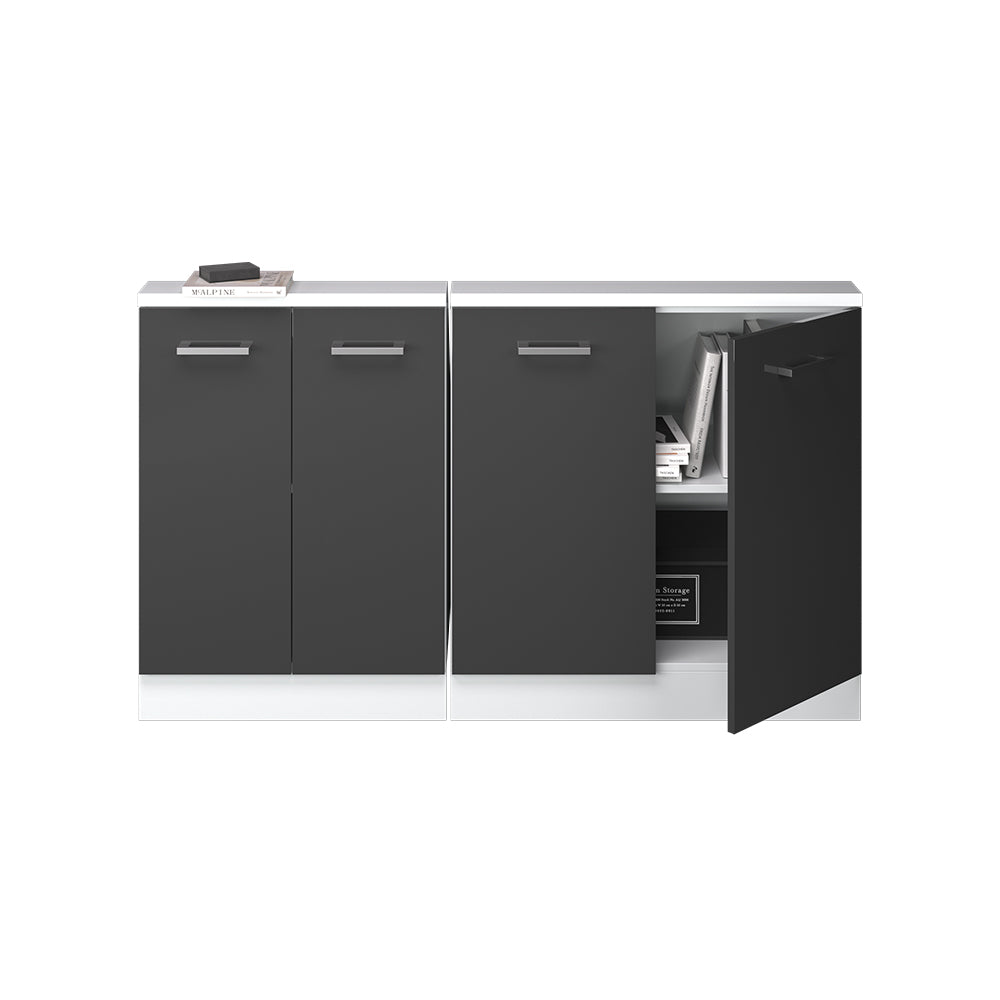 Vicco Mobile cucina sottotetto Antracite lucido/bianco 140 cm Set di 2